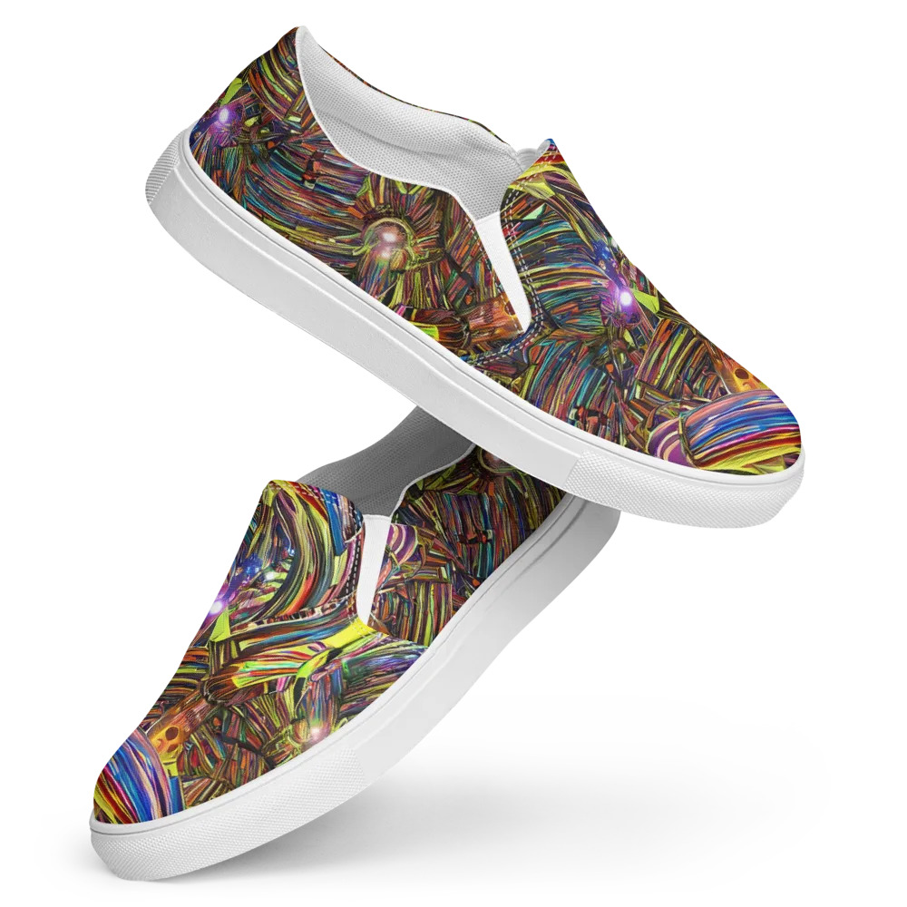 Quantum Palette on Women's Slip-On Canvas Shoes — Front