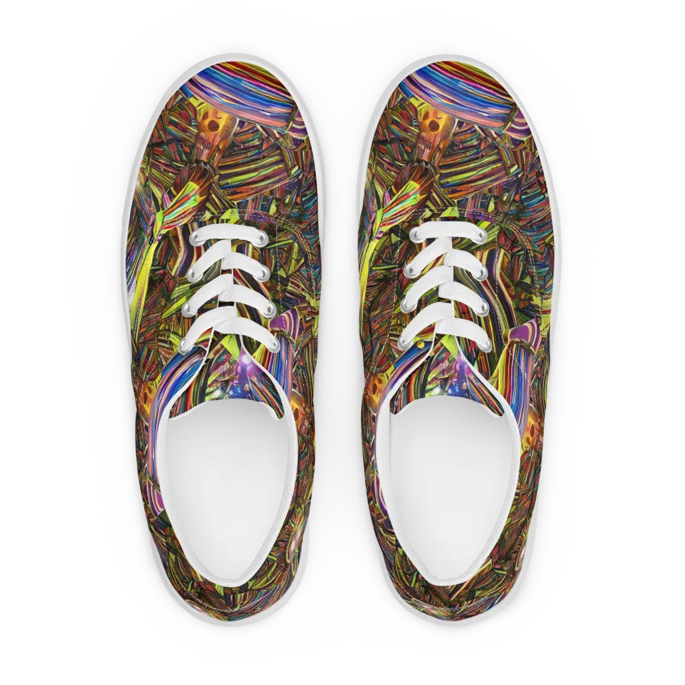 Quantum Palette on Men's Lace-Up Canvas Shoes — Front