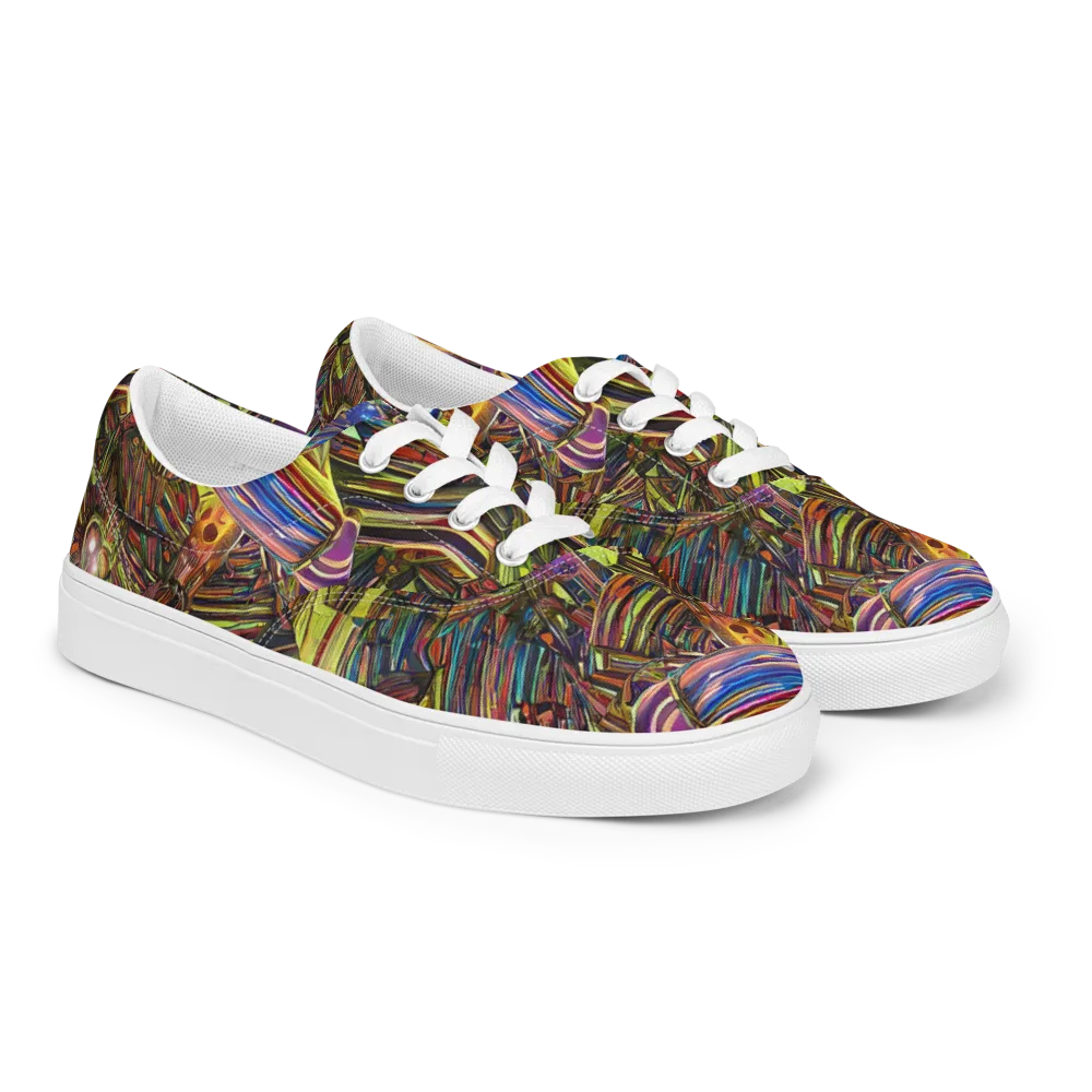 Quantum Palette on Men's Lace-Up Canvas Shoes — Right Front