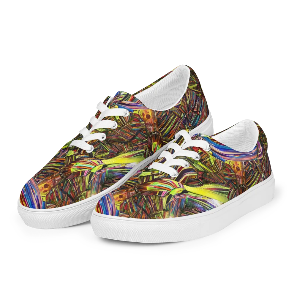 Quantum Palette on Men's Lace-Up Canvas Shoes — Left Front