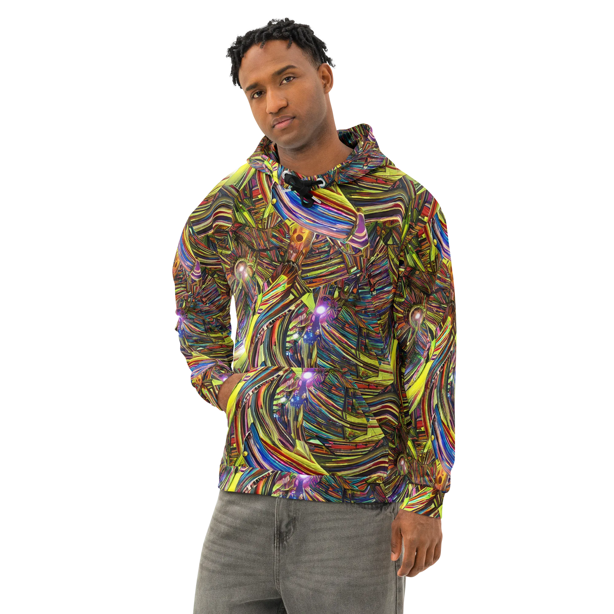 Quantum Palette on Cotton Hoodie — Left Front