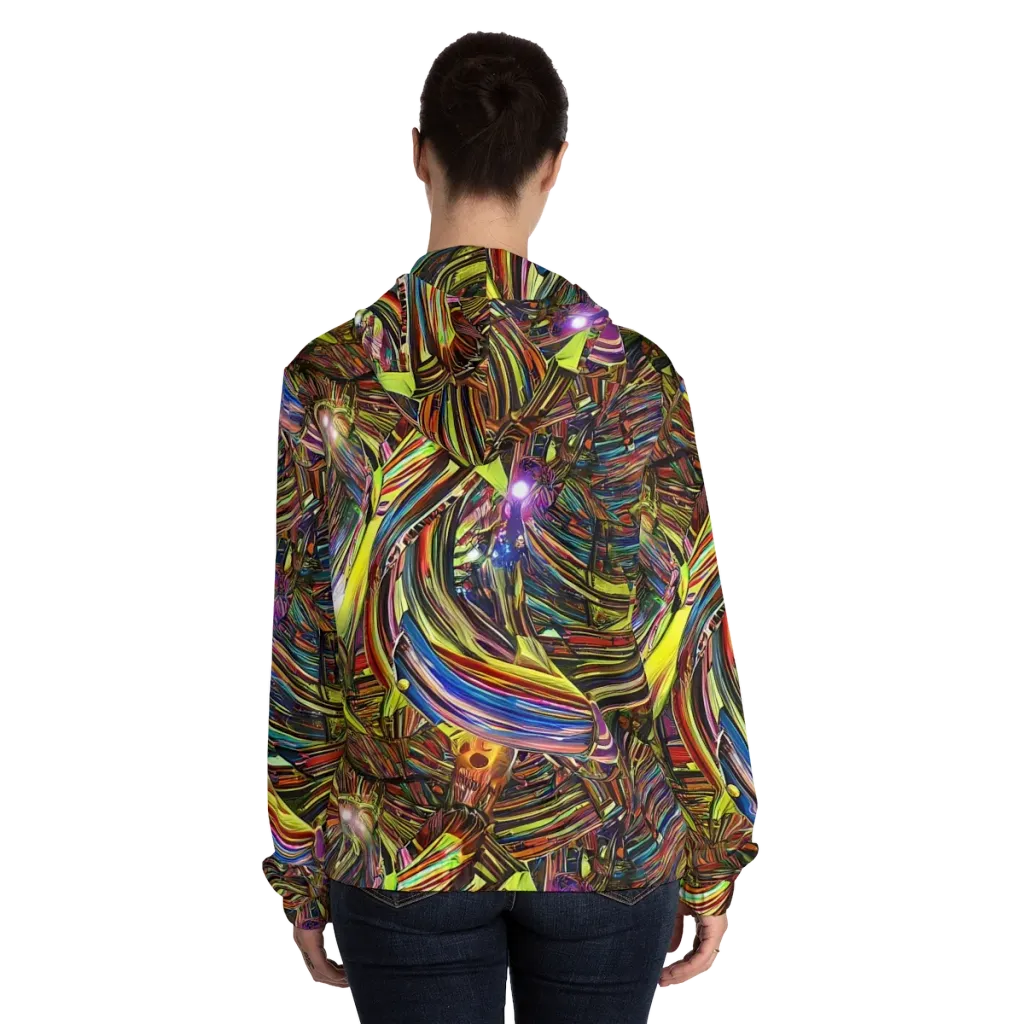 Quantum Palette on Women's Full-Zip Hoodie — Back On Person
