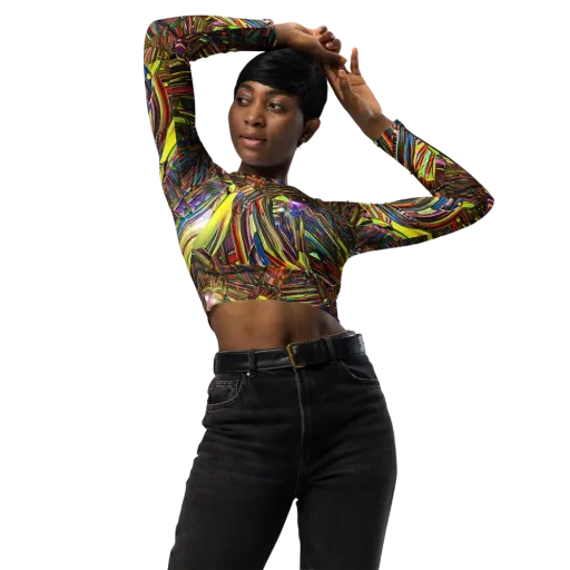 Quantum Palette on a Long Sleeve Crop Top