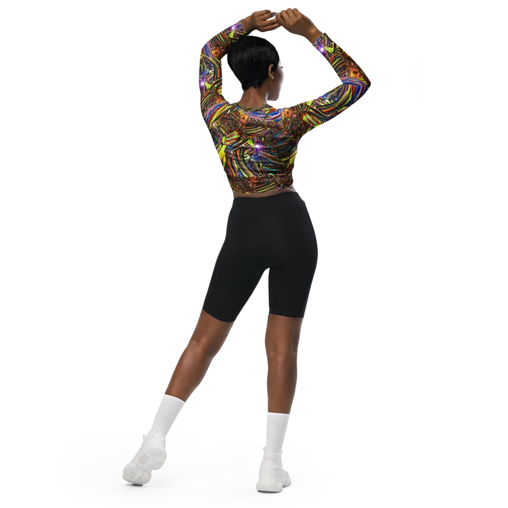Quantum Palette on Long Sleeve Crop Top — Back