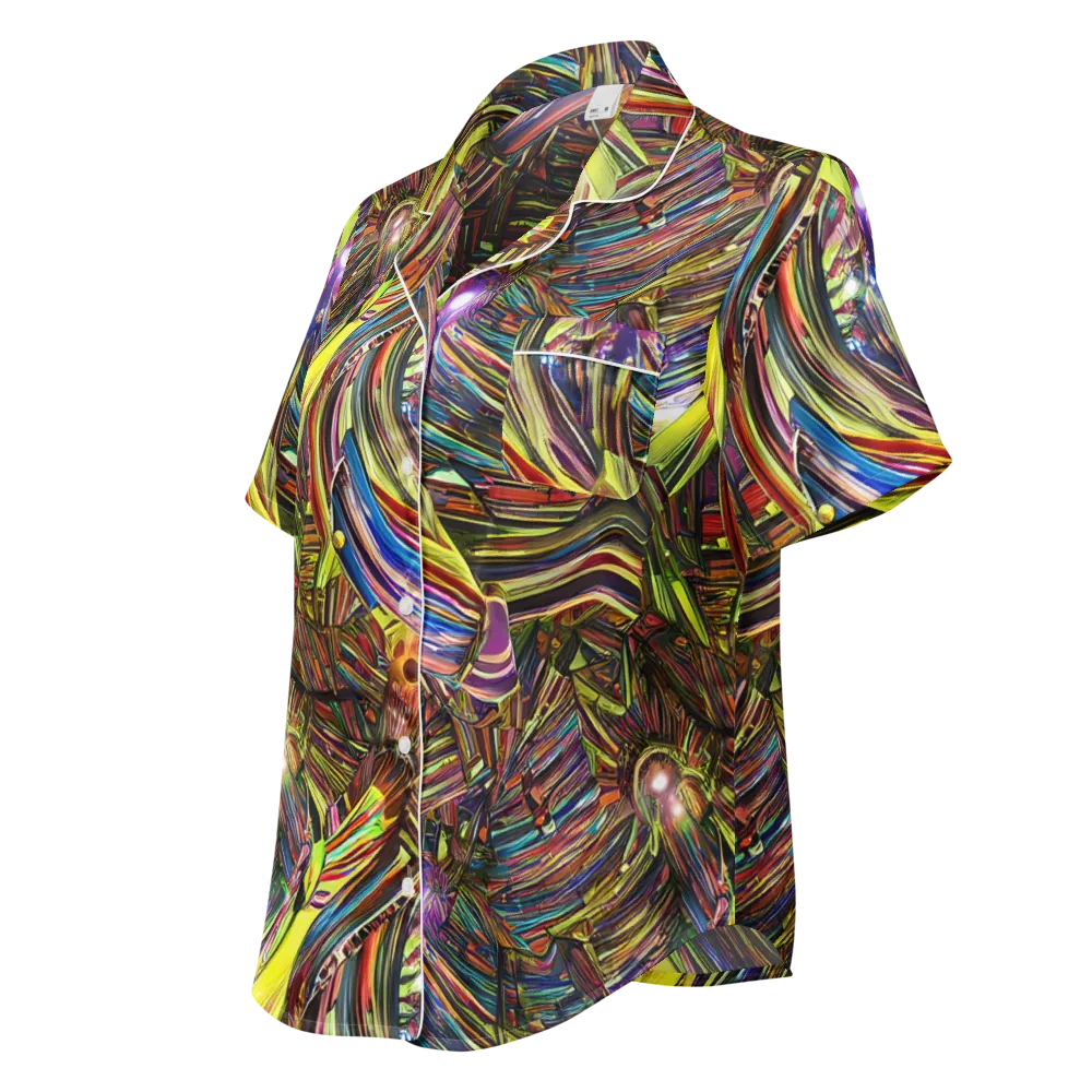 Quantum Palette on Women's Short Sleeve Pajama Top — Left Front