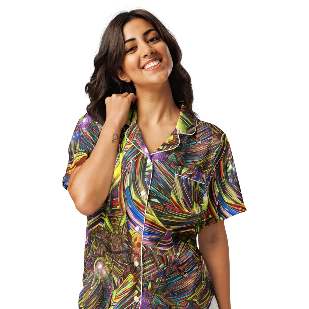 Quantum Palette on Women's Short Sleeve Pajama Top — Front
