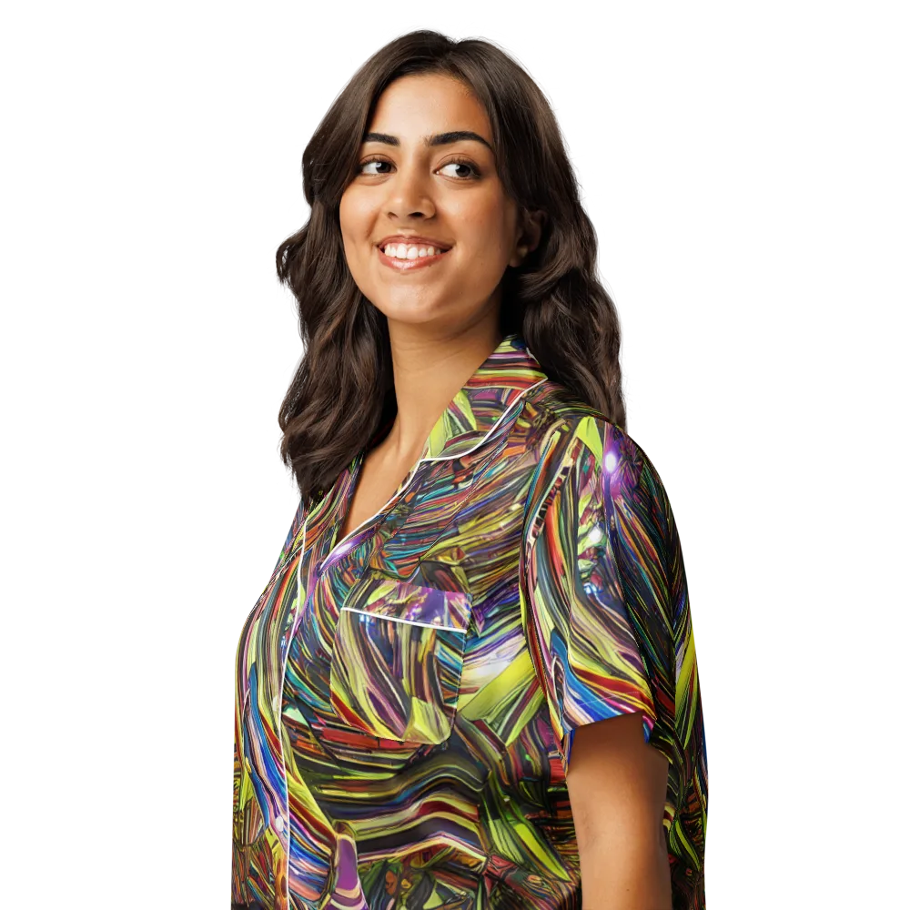 Quantum Palette on Women's Short Sleeve Pajama Top — Left Front