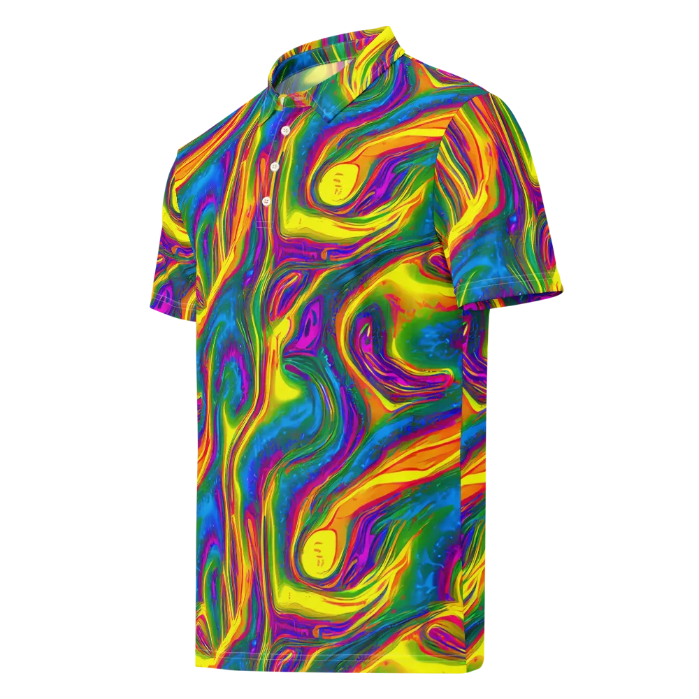 Electric Aurora on Men's Slim Fit Polo Shirt — Left Front