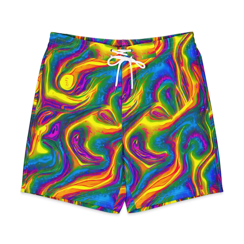 Electric Aurora on Men's Board Shorts — Front