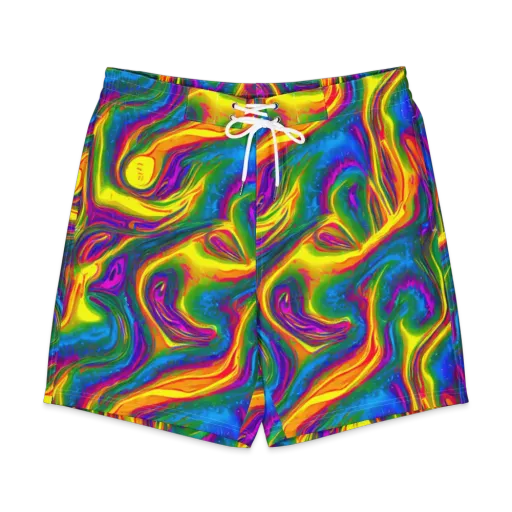 Electric Aurora on a Men's Board Shorts