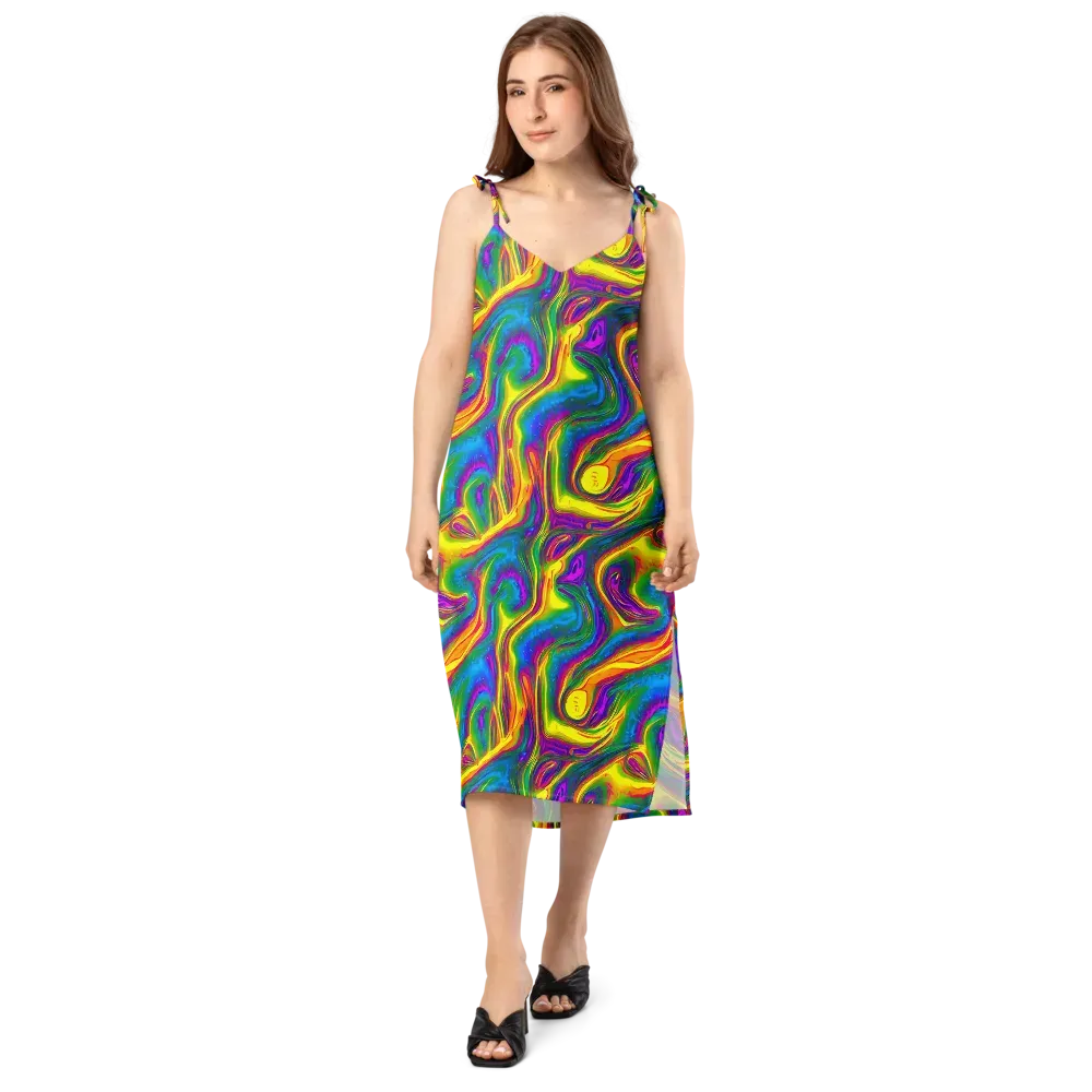 Electric Aurora on Slip Dress — Front