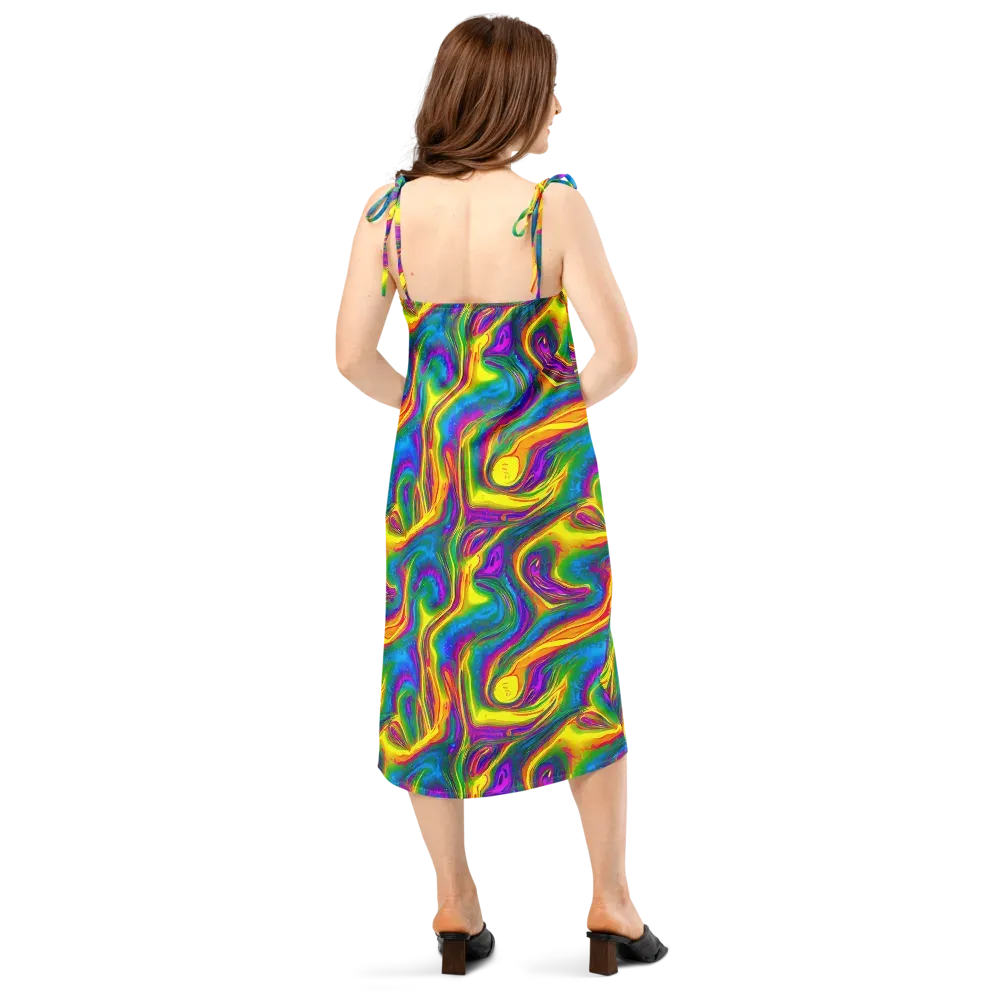 Electric Aurora on Slip Dress — Back
