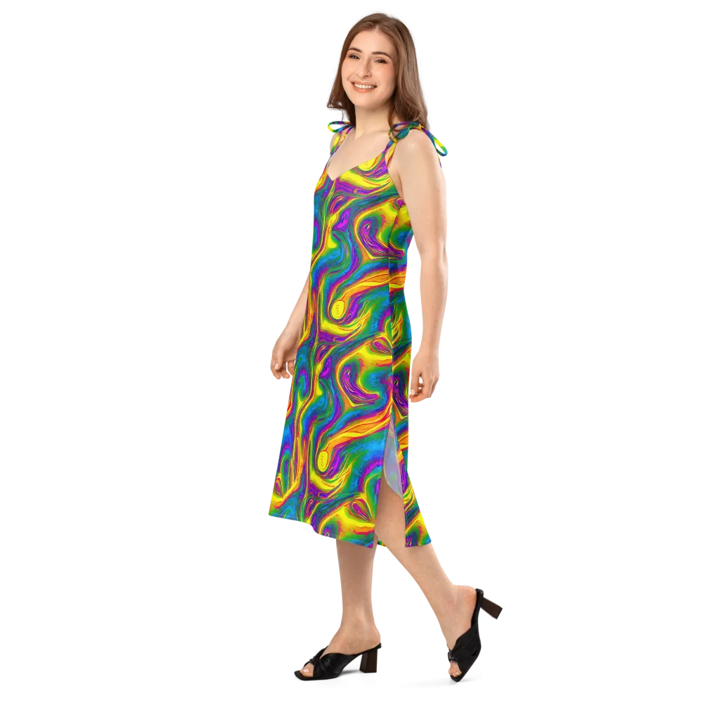Electric Aurora on Slip Dress — Left Front