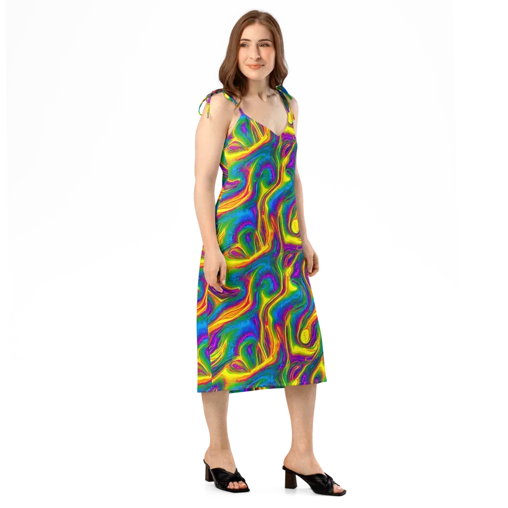 Electric Aurora on Slip Dress — Right Front