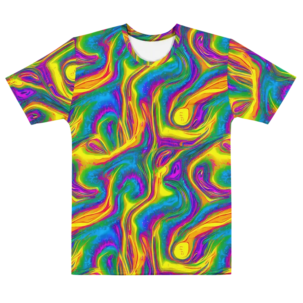Electric Aurora on Men's Cotton Crew Neck T-Shirt — Front