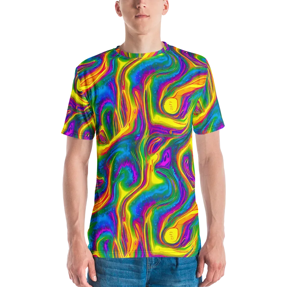 Electric Aurora on Men's Crew Neck T-Shirt — Front