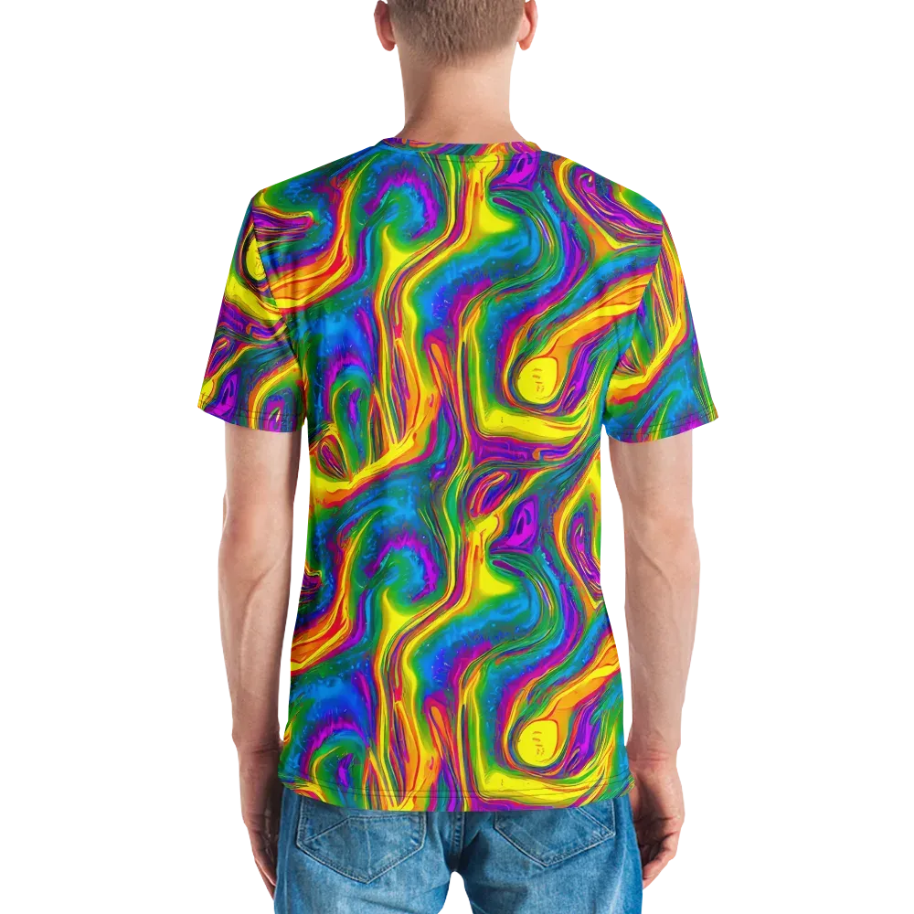 Electric Aurora on Men's Crew Neck T-Shirt — Back