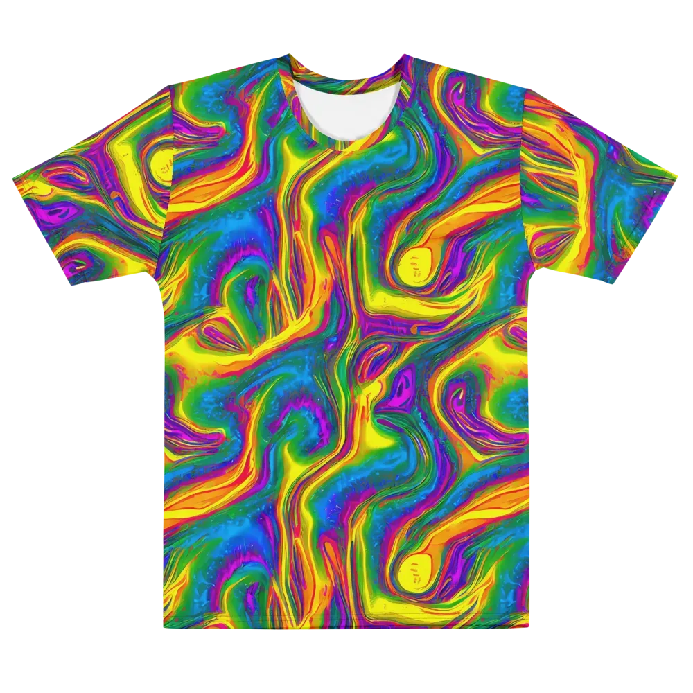 Electric Aurora on Men's Crew Neck T-Shirt — Front