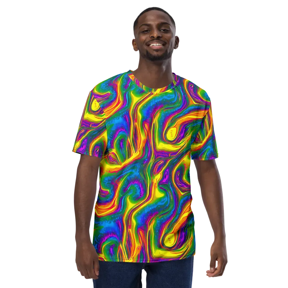 Electric Aurora on Men's Crew Neck T-Shirt — Front