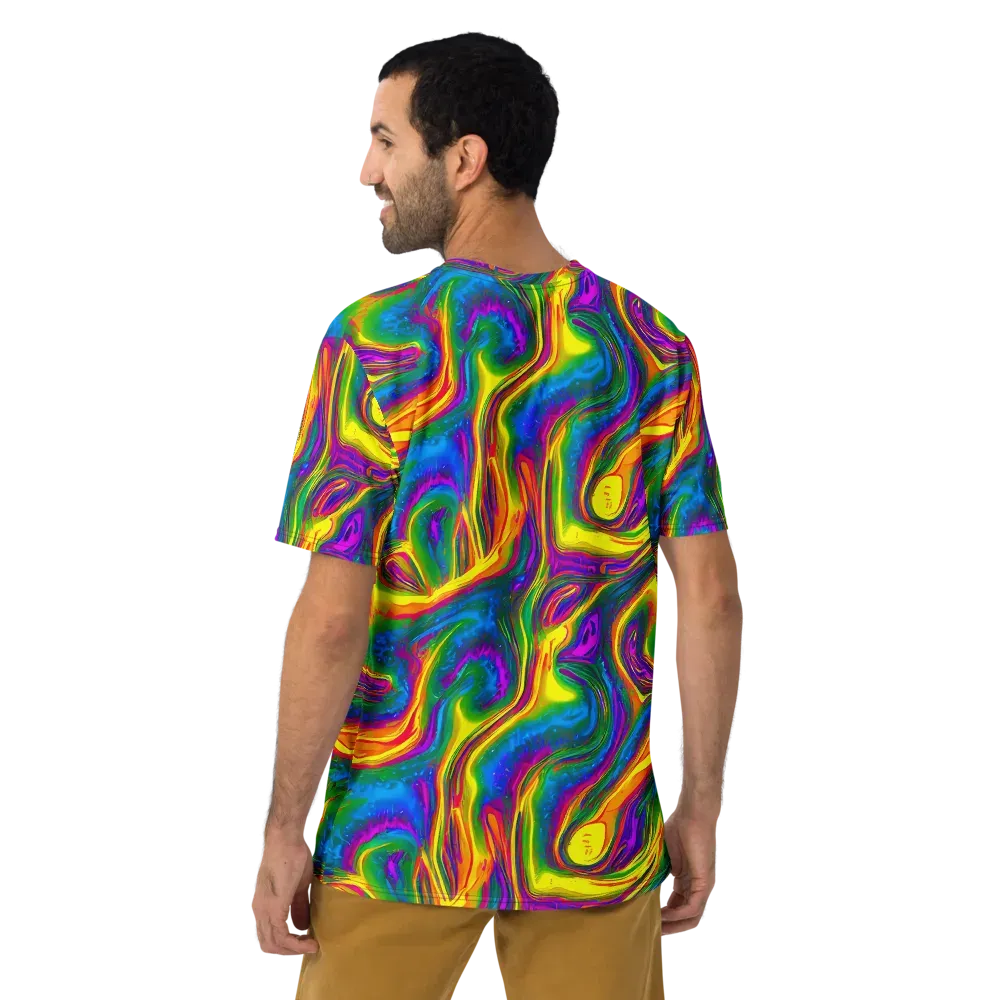 Electric Aurora on Men's Crew Neck T-Shirt — Back
