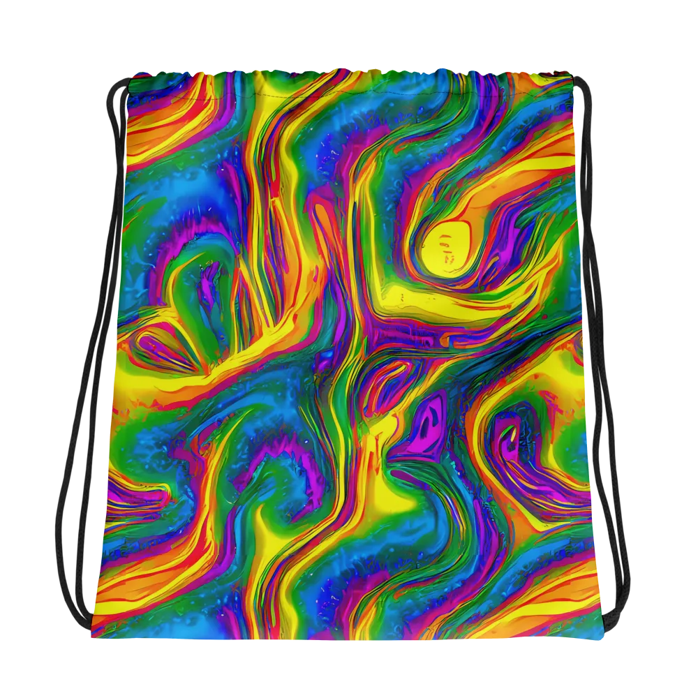 Electric Aurora on Drawstring Bag — Photo