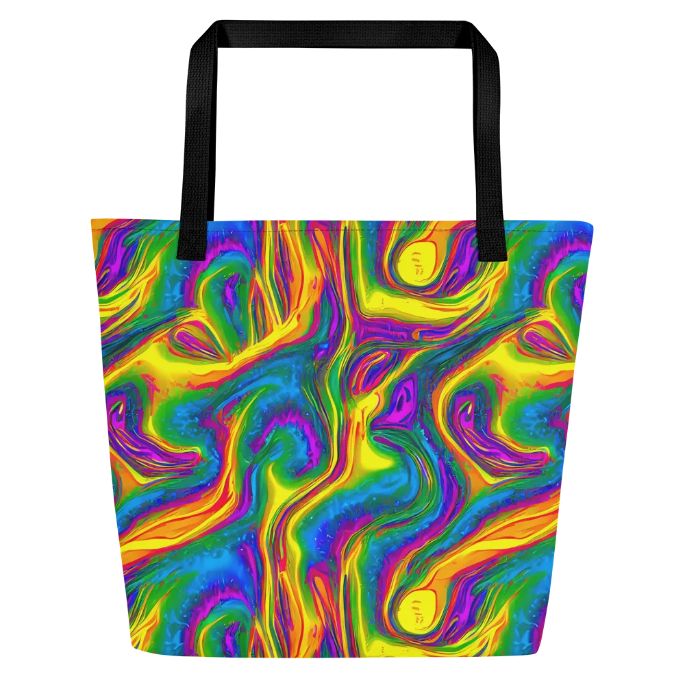 Electric Aurora on Large Tote Bag W/ Pocket — Front