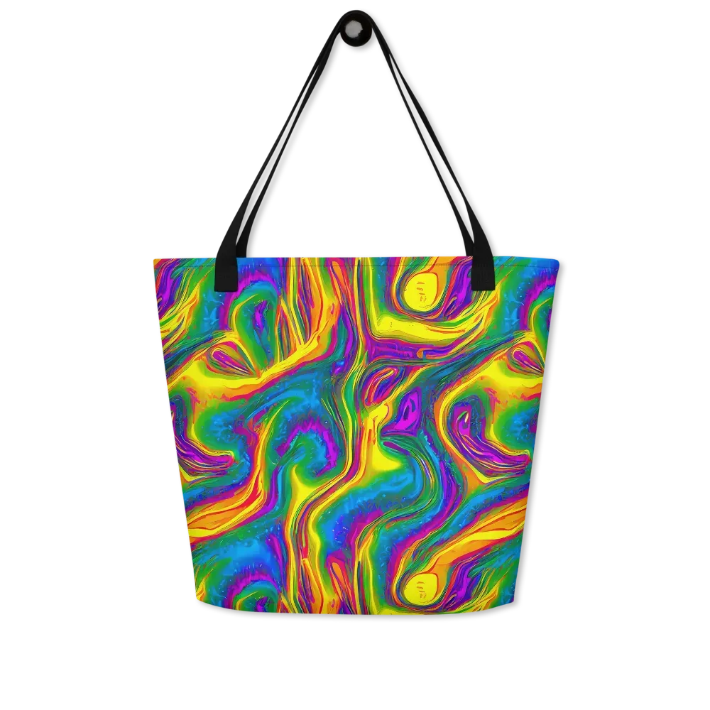 Electric Aurora on Large Tote Bag W/ Pocket — Front