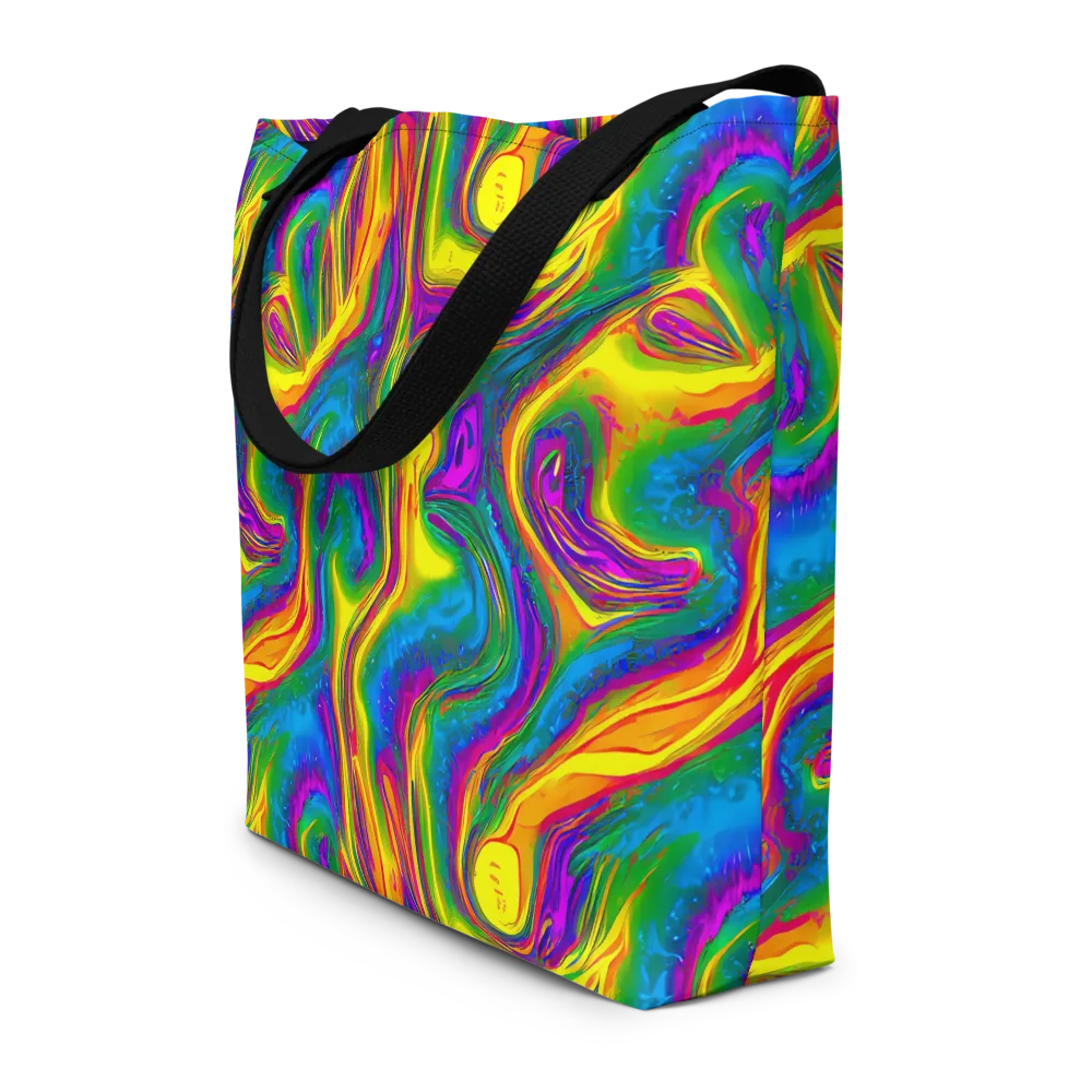 Electric Aurora on Large Tote Bag W/ Pocket — Front