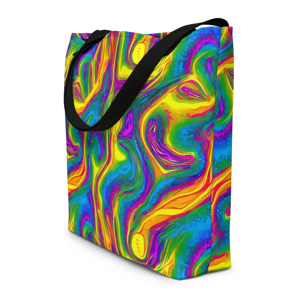 Electric Aurora on Large Tote Bag W/ Pocket — Front