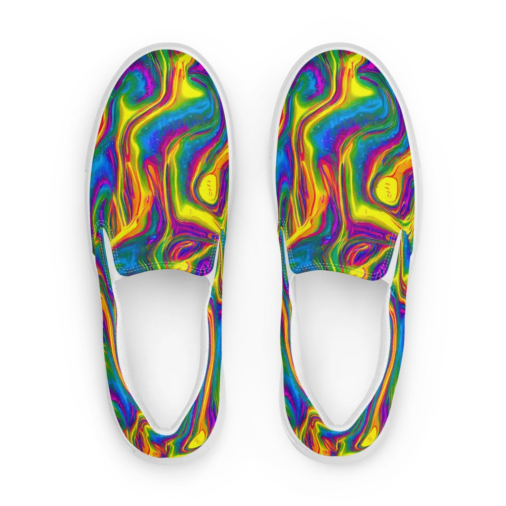 Electric Aurora on Women's Slip-On Canvas Shoes — Front