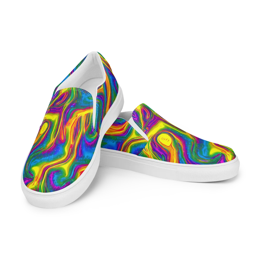 Electric Aurora on Women's Slip-On Canvas Shoes — Left Front