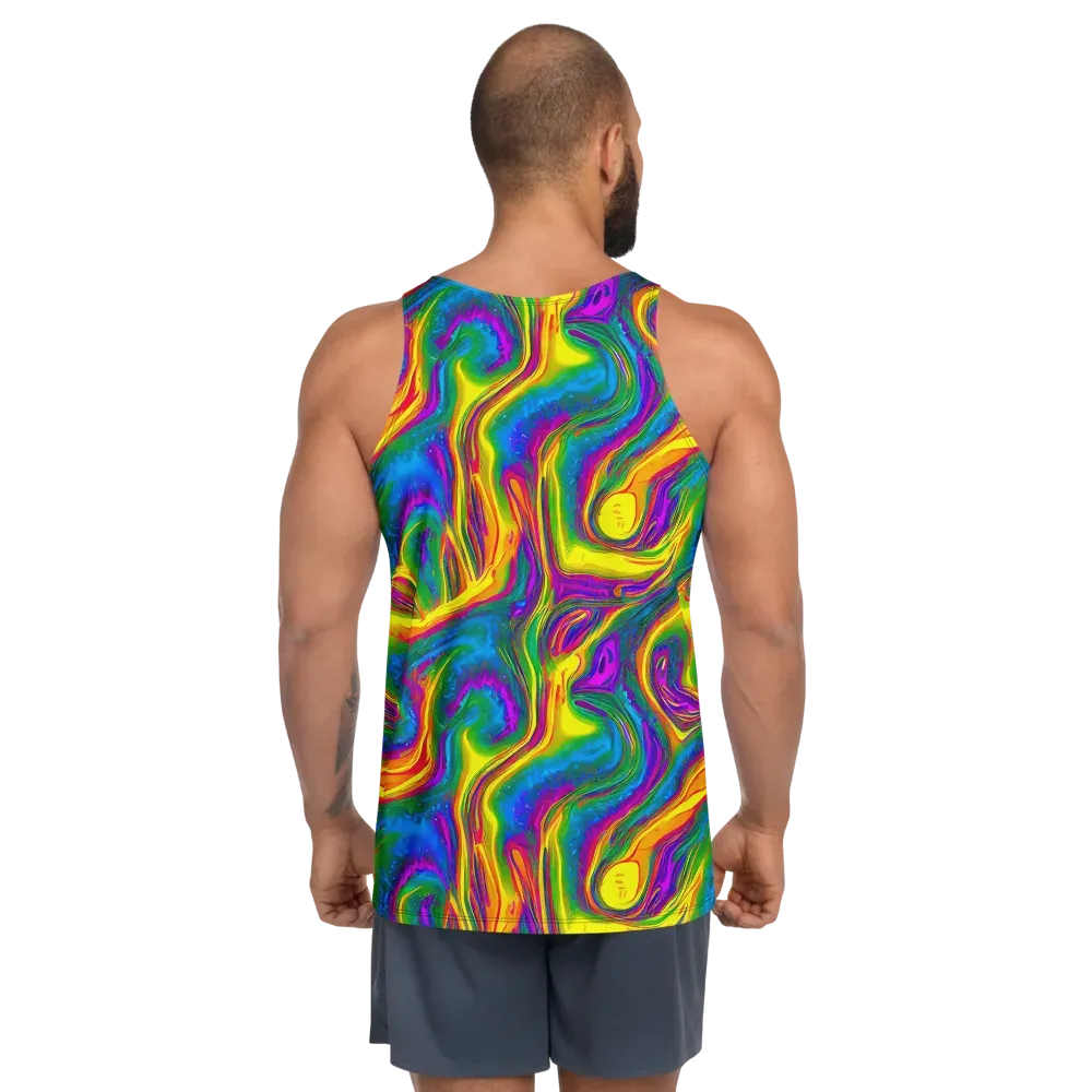 Electric Aurora on Men's Tank Top — Back