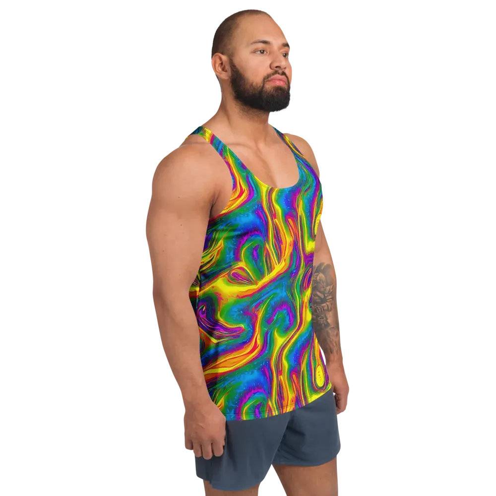Electric Aurora on Men's Tank Top — Right Front