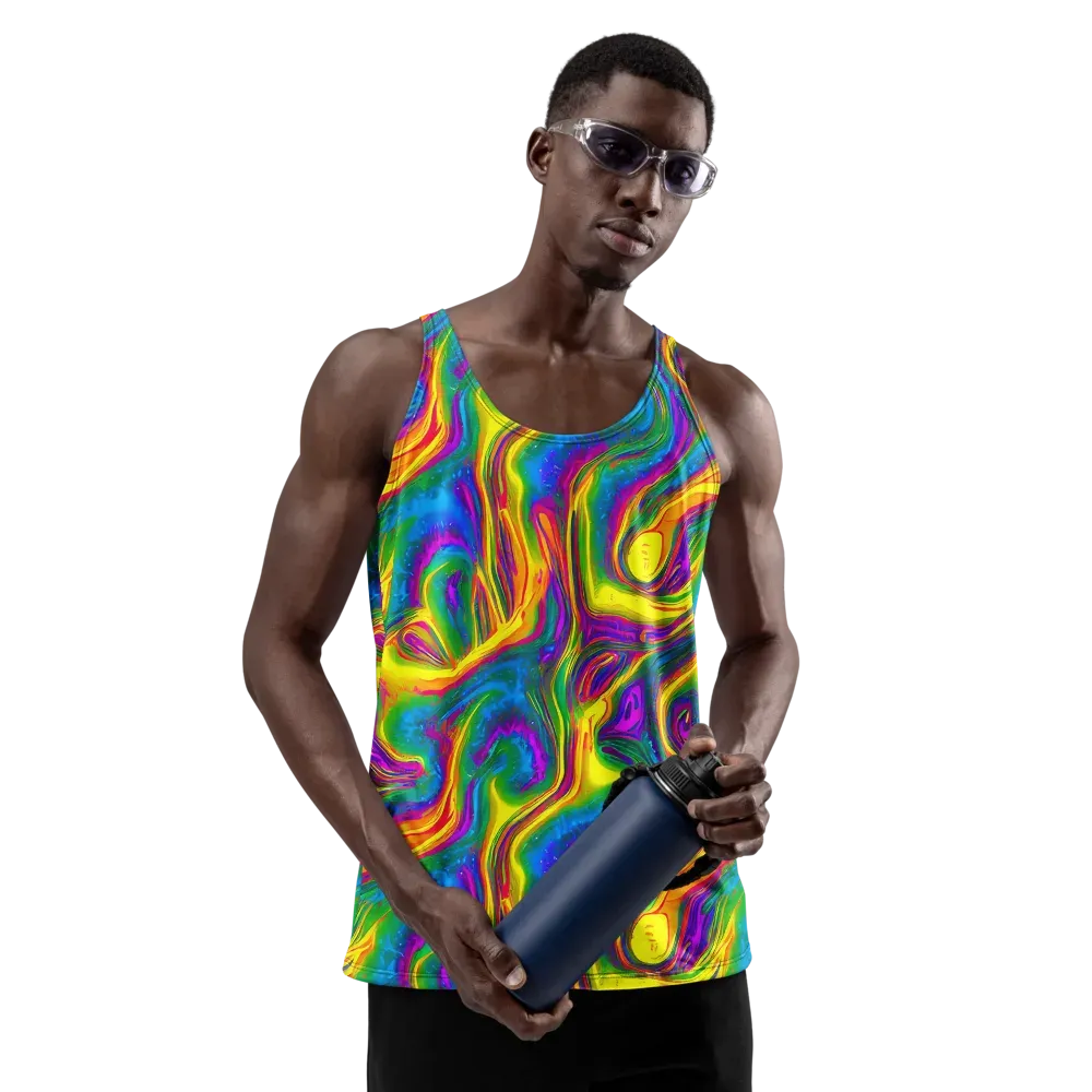 Electric Aurora on Men's Tank Top — Front