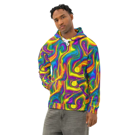 Electric Aurora on a Cotton Hoodie