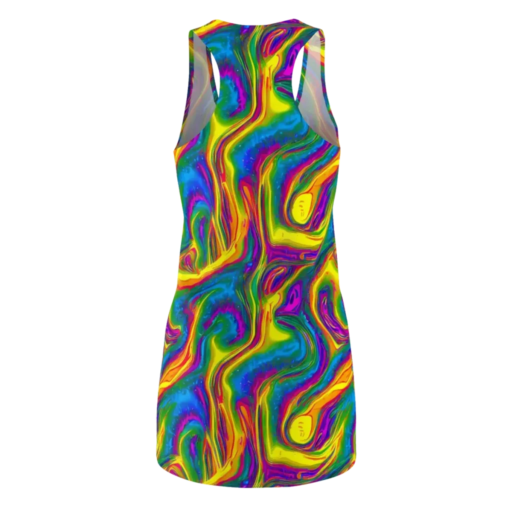 Electric Aurora on Racerback Dress — Back