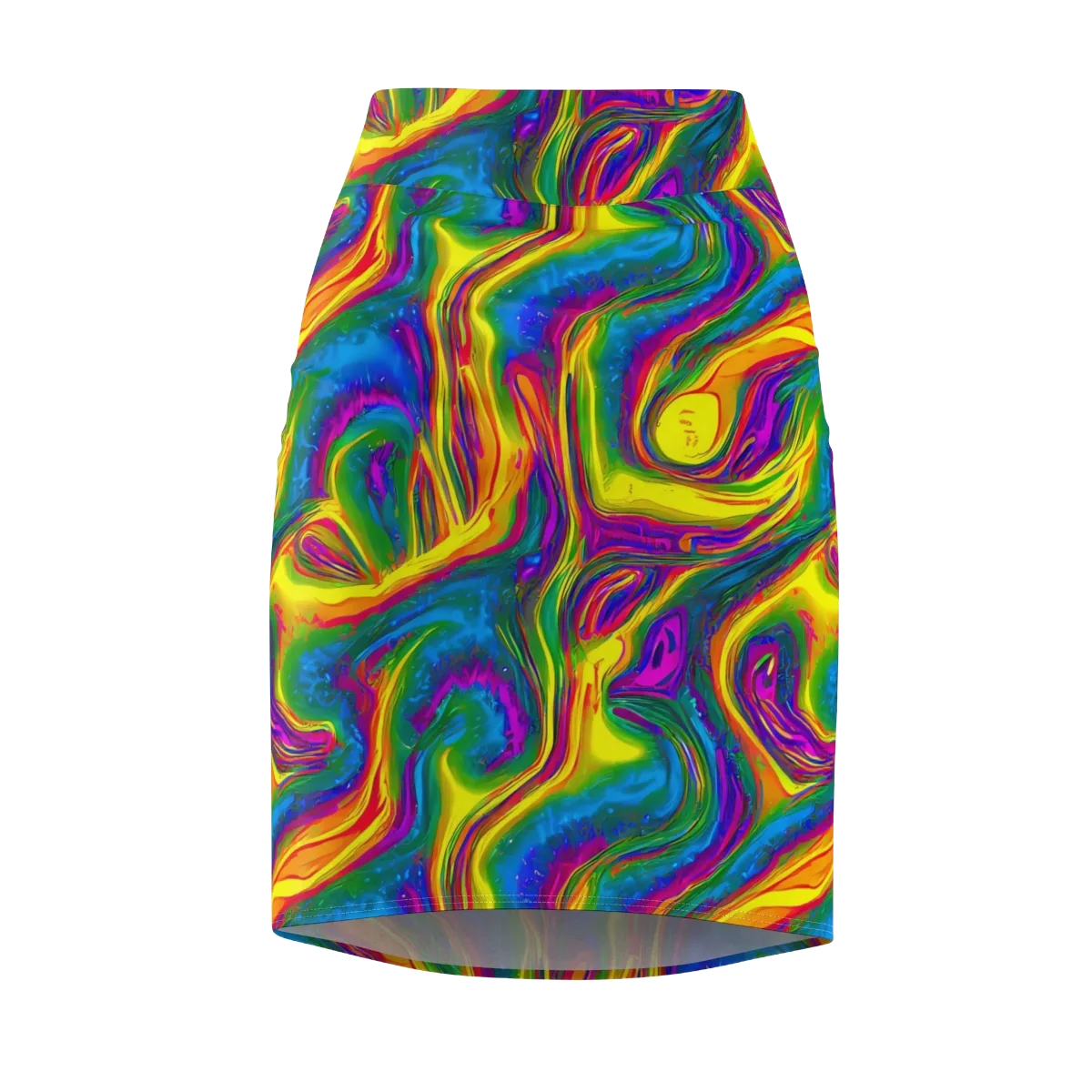 Electric Aurora on Pencil Skirt — Front