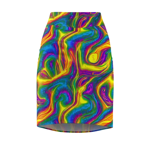 Electric Aurora on a Pencil Skirt