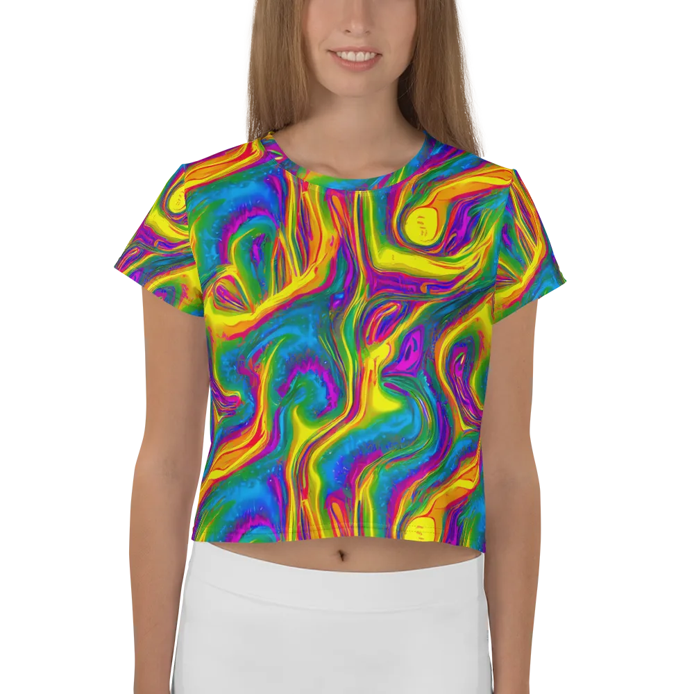 Electric Aurora on Crop Tee — Front