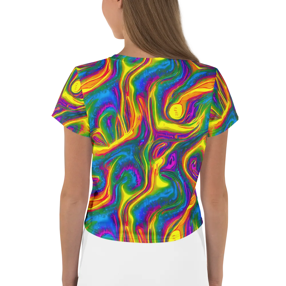 Electric Aurora on Crop Tee — Back