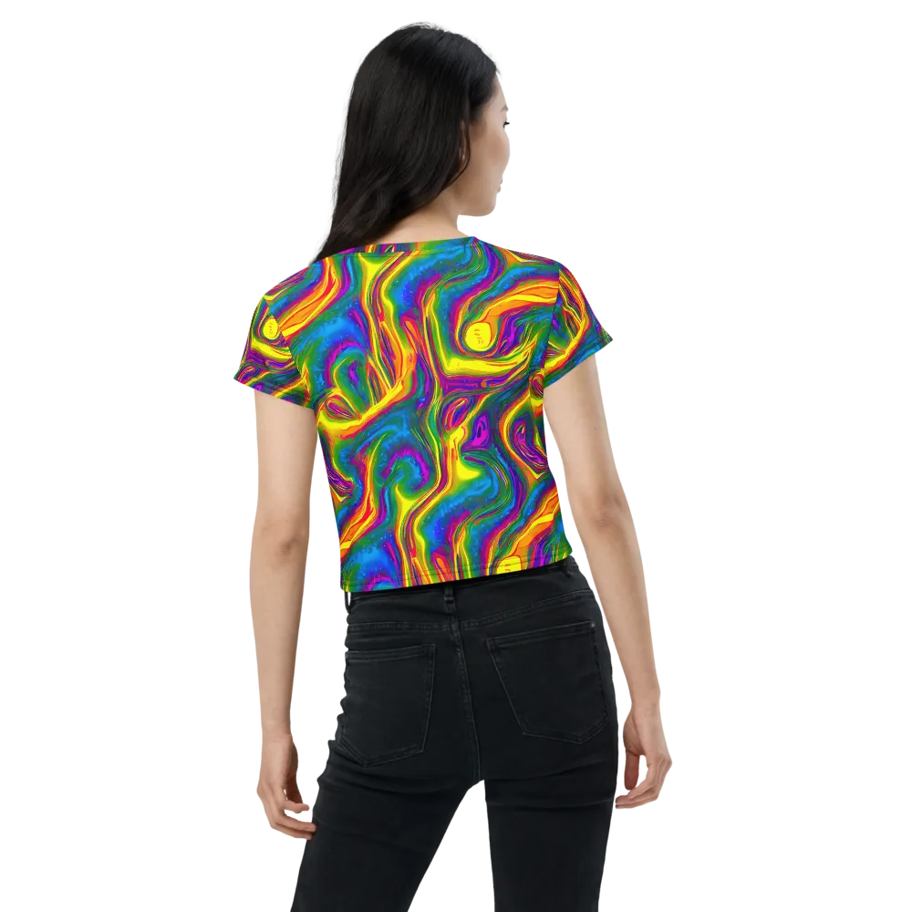 Electric Aurora on Crop Tee — Back