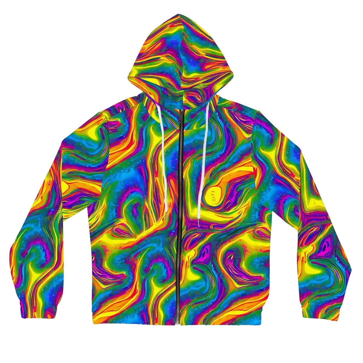 Electric Aurora on Women's Full-Zip Hoodie — Front