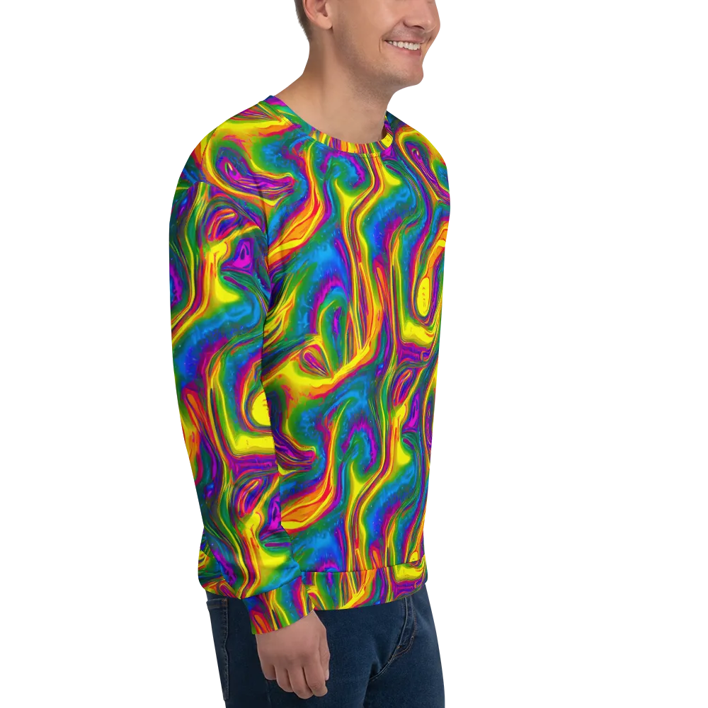 Electric Aurora on Sweatshirt — Right Front