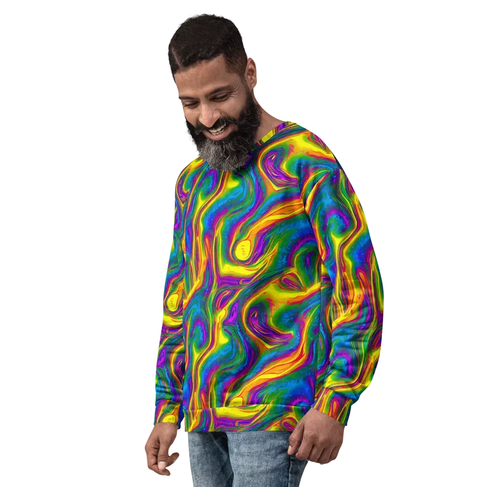 Electric Aurora on Sweatshirt — Left Front