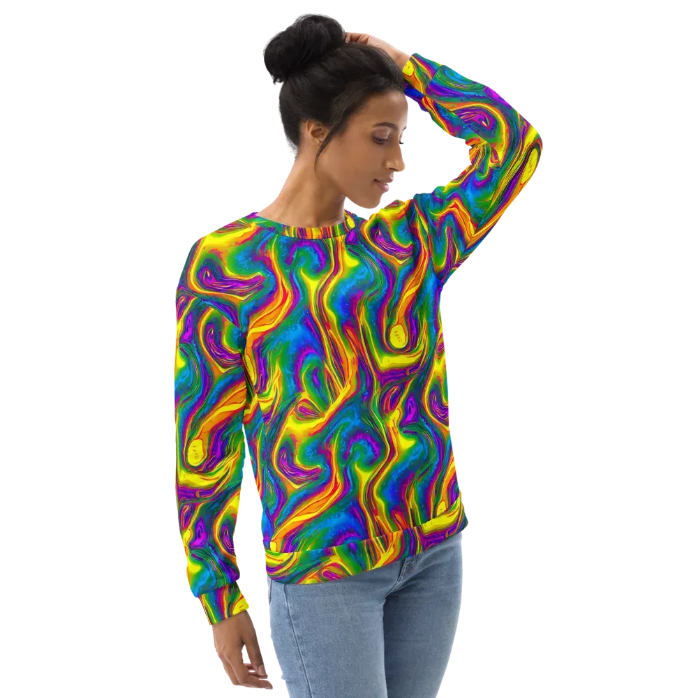 Electric Aurora on Sweatshirt — Right Front