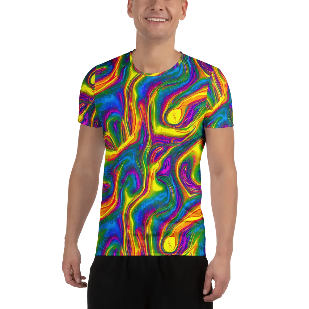 Electric Aurora on Men's Athletic T-Shirt — Front