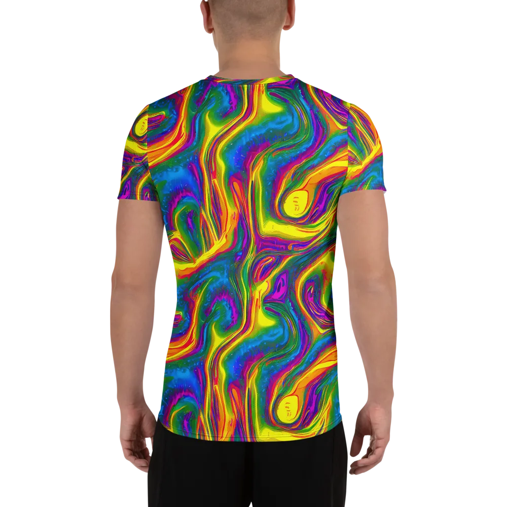 Electric Aurora on Men's Athletic T-Shirt — Back