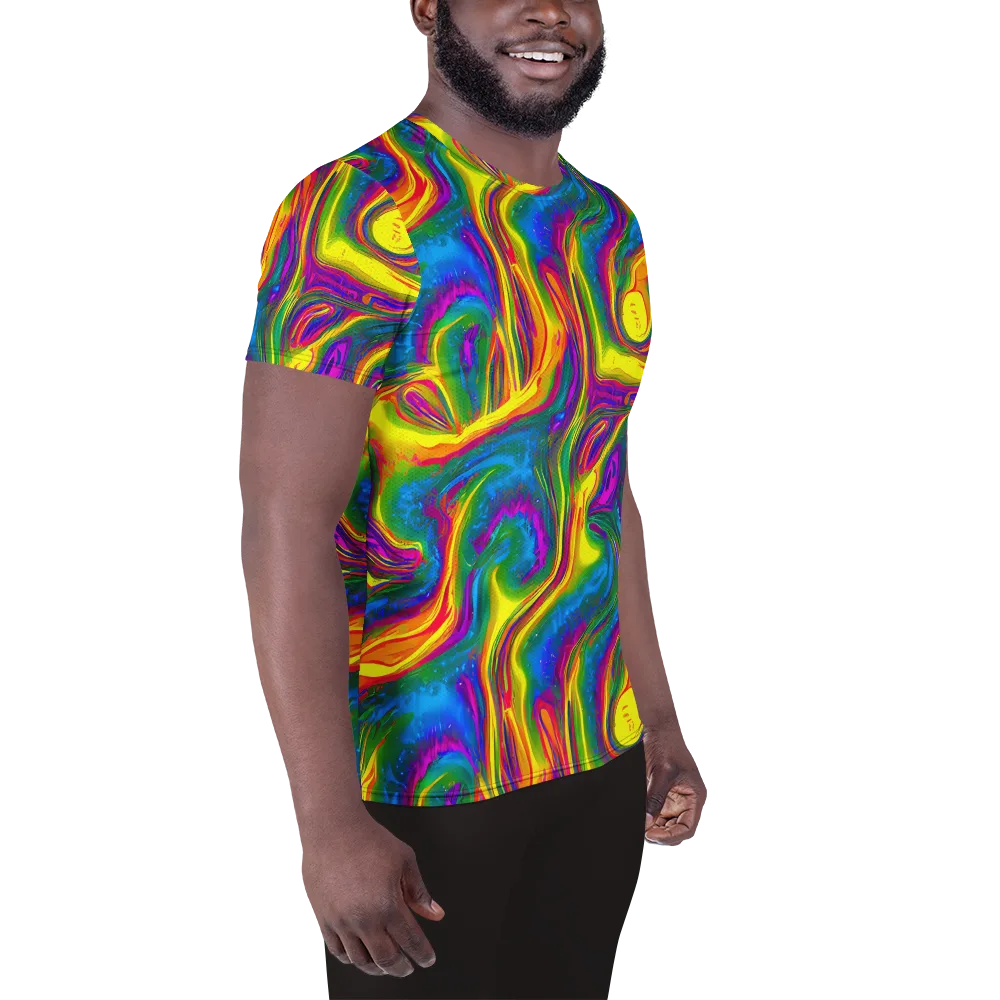 Electric Aurora on Men's Athletic T-Shirt — Right