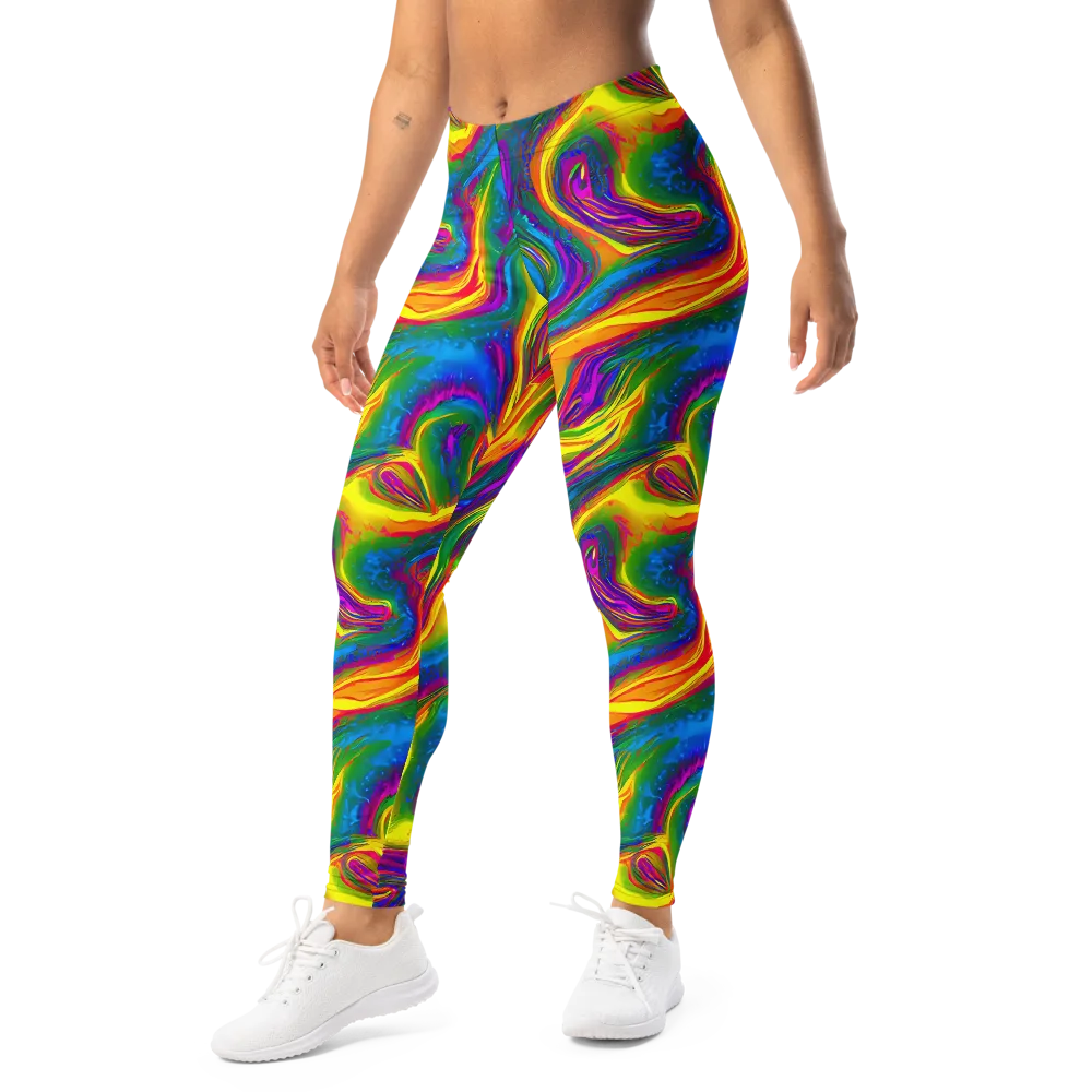 Electric Aurora on Leggings — Left Front