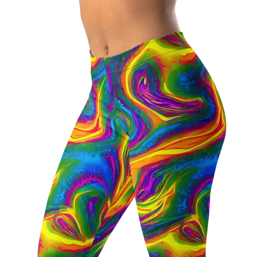 Electric Aurora on a Leggings